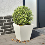 Fioriera da Giardino-Vaso da Esterno Bianca 30x30x30 cm in Acciaio 185330