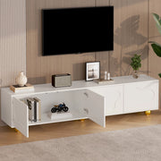 Mobile TV 180x40x45 cm con ante a forma di nuvola in truciolato bianco