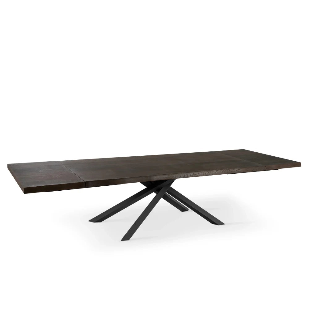 Tavolo da pranzo allungabile in legno impiallacciato rovere termocotto Blake 200-300x100 cm fino a 12 posti Made in Italy | Duzzle