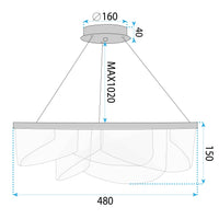 Lampada Da Soffitto Led G138-cp 50cm Gold
