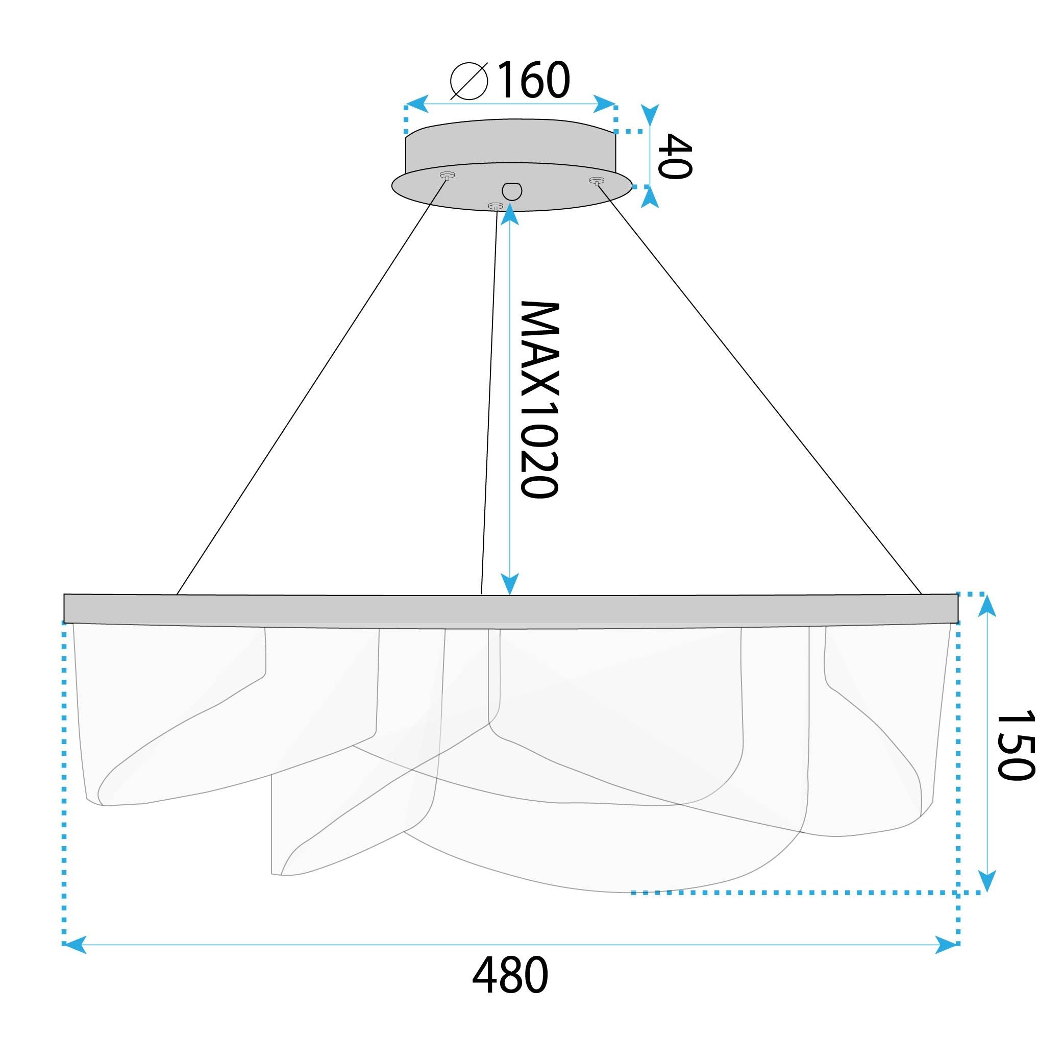 Lampada Da Soffitto Led G138-cp 50cm Gold
