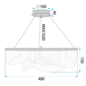 Lampada Da Soffitto Led G138-cp 50cm Gold