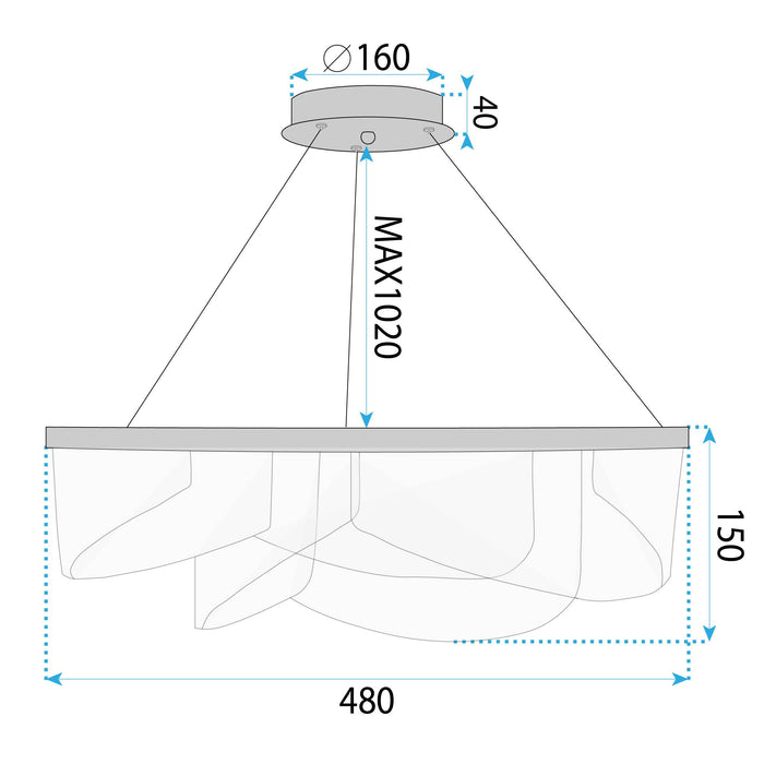 Lampada Da Soffitto Led G138-cp 50cm Gold