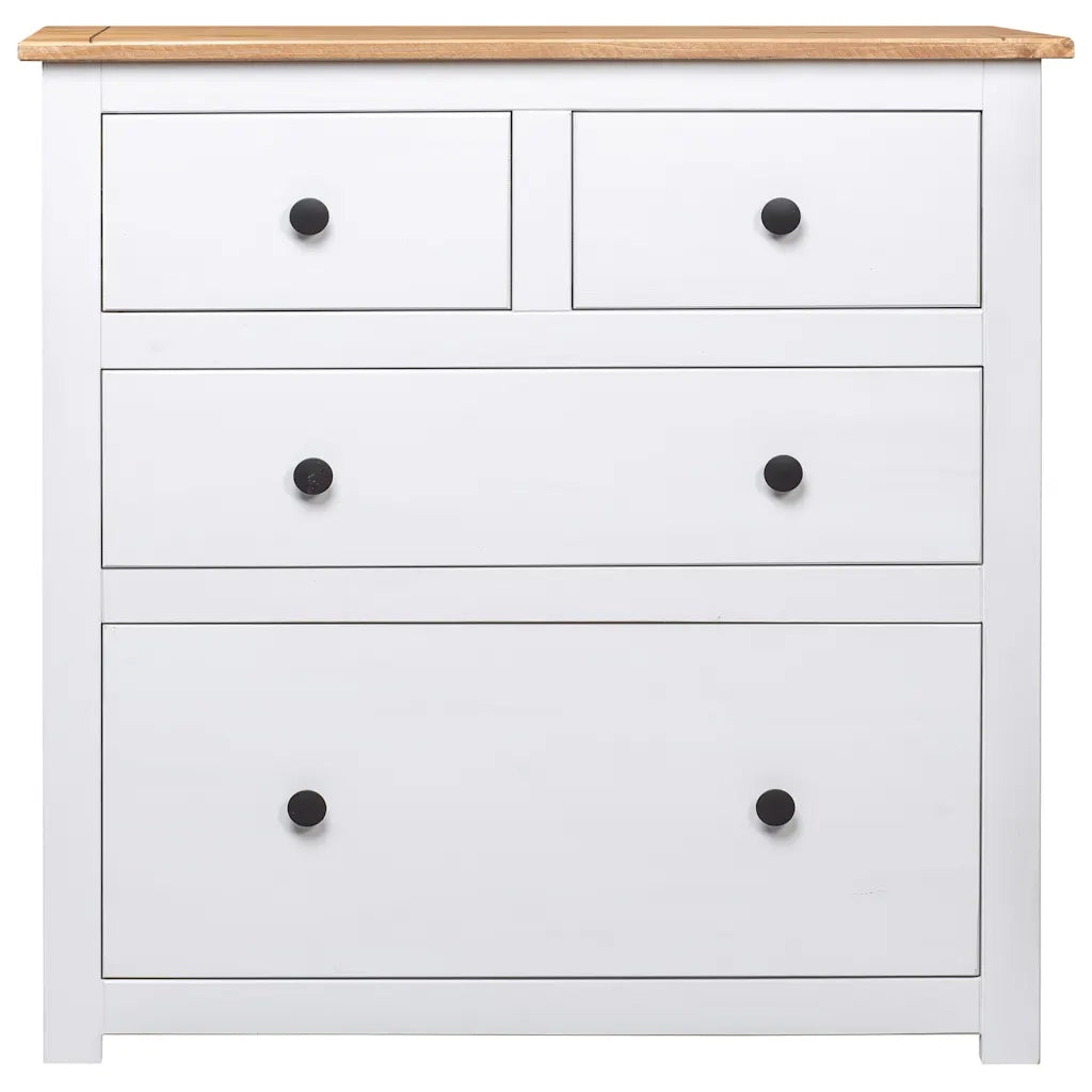 Credenza-Buffet-Armadio da cucina Bianca 80x40x83 cm in Legno Massello di Pino Panama