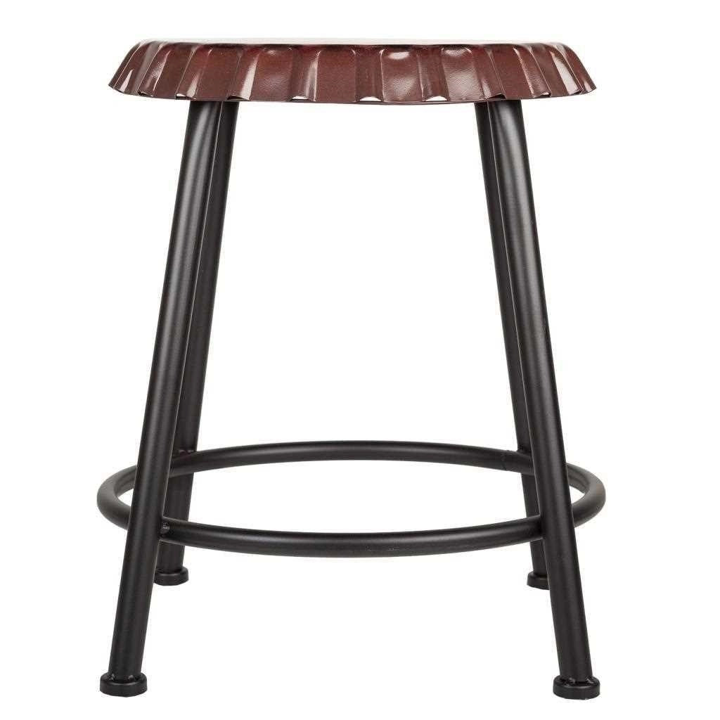 Sgabello rotondo in metallo nero d35x46h cm