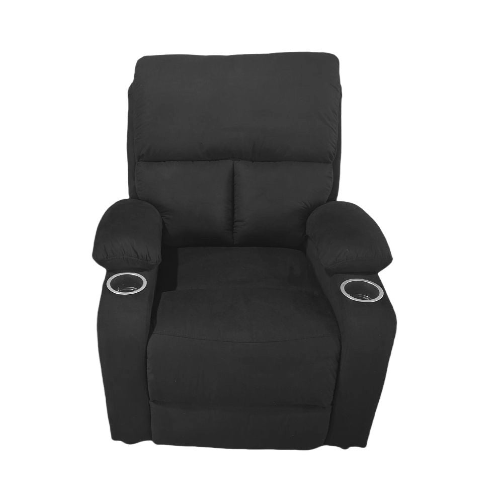 Poltrona recliner manuale Ninetta colore Nero con porta bicchieri – Relax e funzionalità