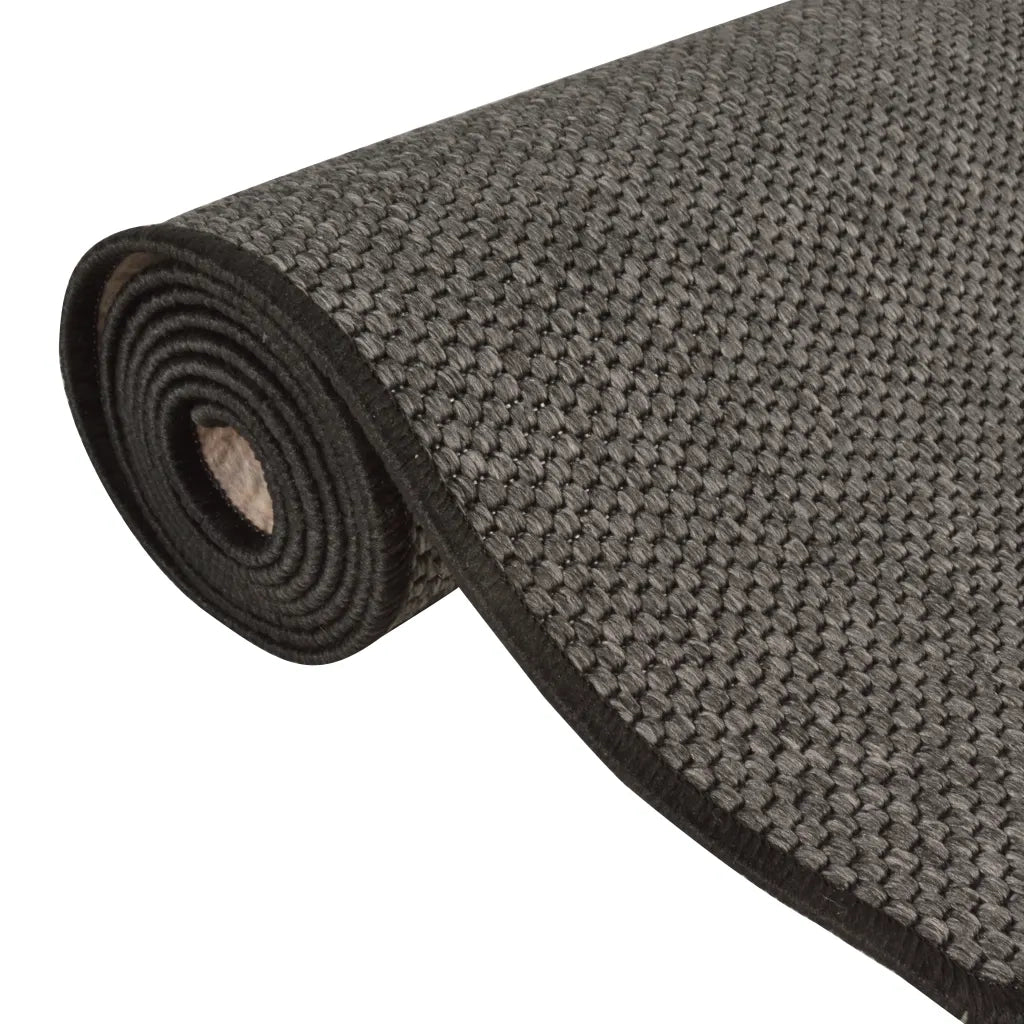 Tappeto Corsia Aspetto Sisal Antracite 50x200 cm 355776