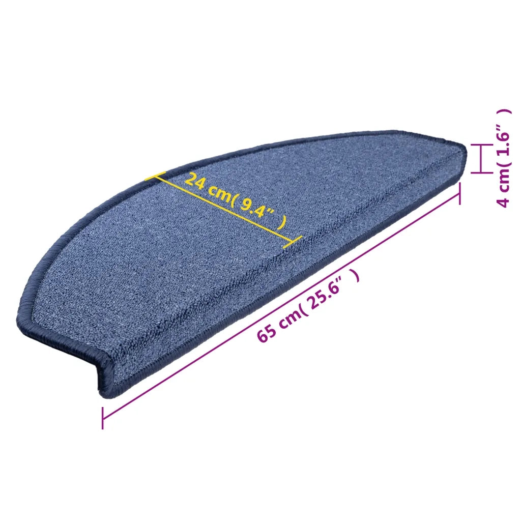 Tappetini per Scale 15 pz Blu 65x24x4 cm 133891