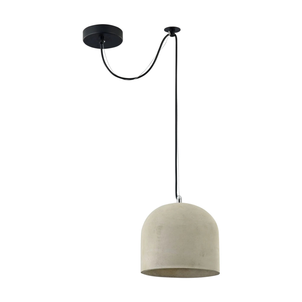 Maytoni Lampadario Industrial Broni 1 luce E27 nero metallo diffusore calcestruzzo grigio
