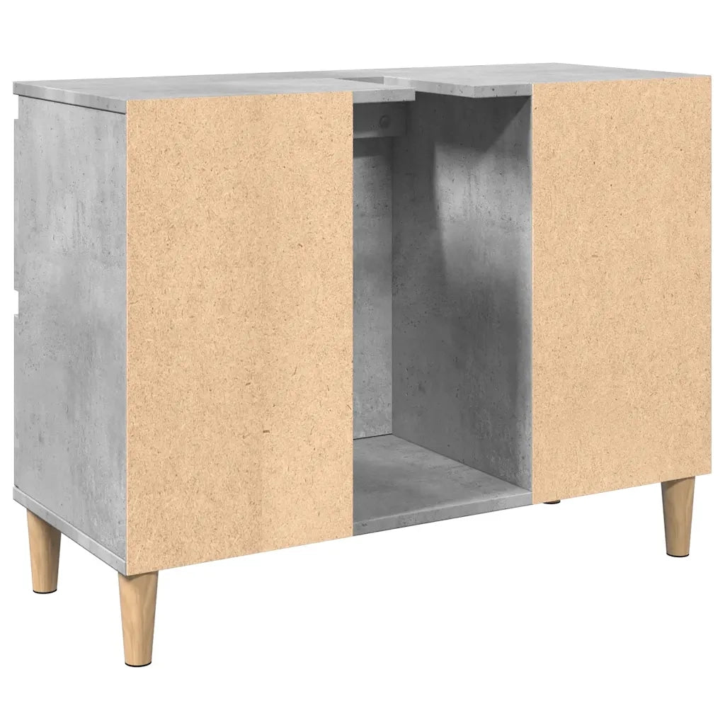 Mobile Lavabo Grigio Cemento 80x33x60 cm in Legno Multistrato 857125