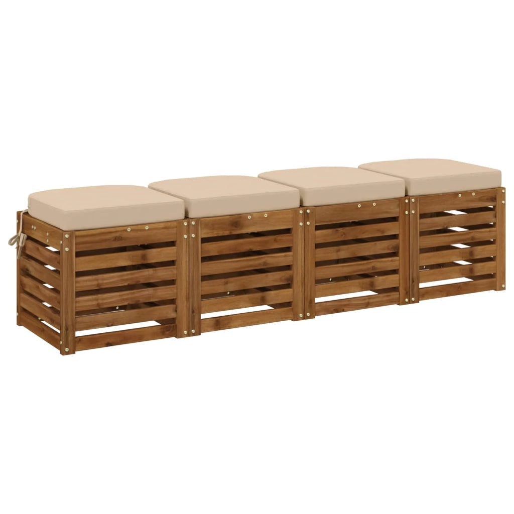 Cuscini per sedile a 4 pezzi SOEST 4 pcs 100% Poliestere Crema 945188