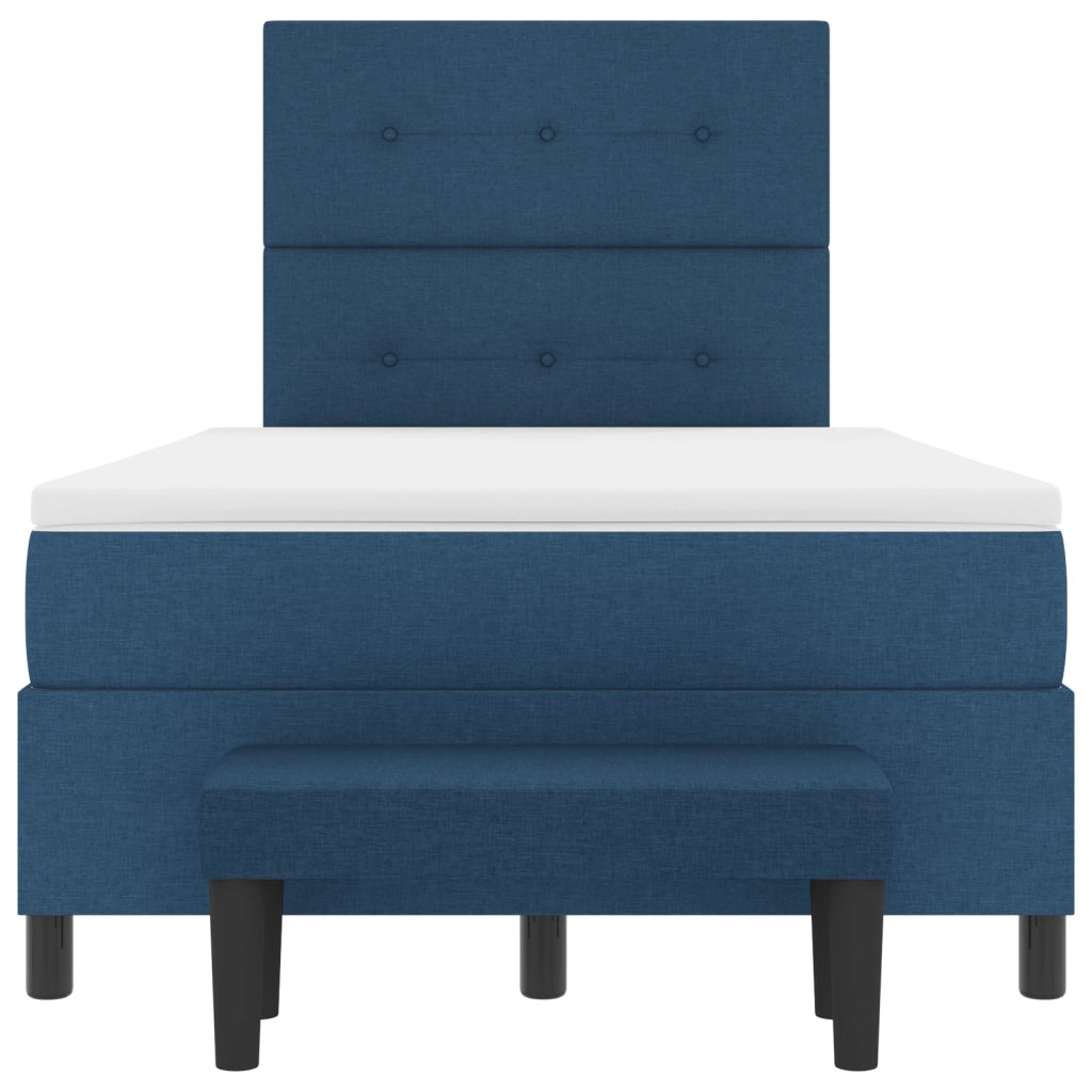Letto a Box Spring con Materasso Blu 120x190 cm Tessuto