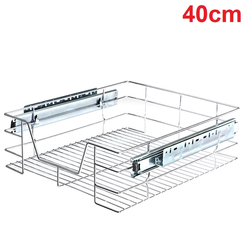 Cassetto Telescopico Cucina 40cm Cestello Acciaio Estraibile Organizer Salvaspazio