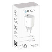 CARICABATTERIA DA MURO DUE USCITE CARICA ULTRA RAPIDA uscita USB / USB-C - pot.max 20W  - LOSTECH