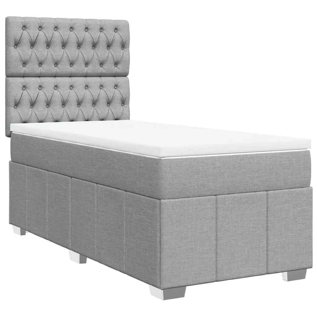 Giroletto a Molle con Materasso Grigio Chiaro 80x200 cm Tessuto