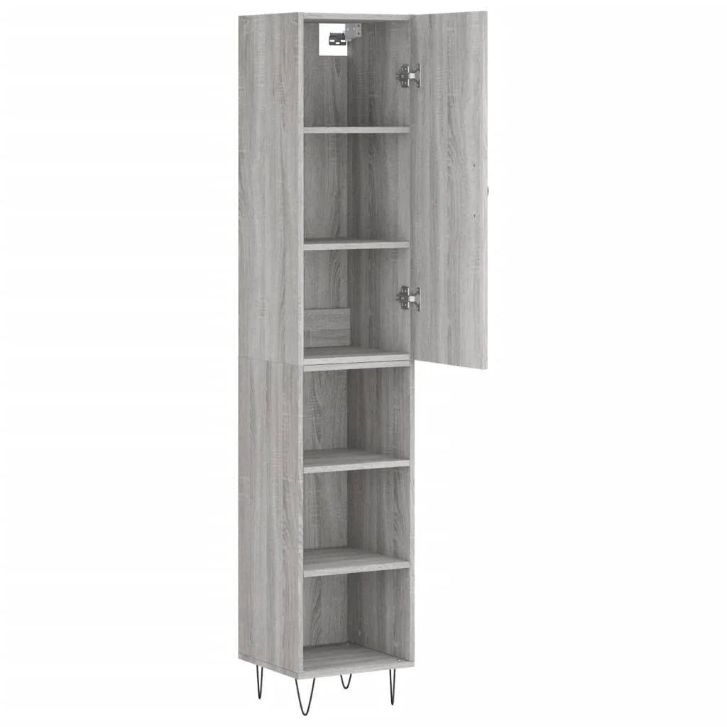 Buffet credenza cassettiera armadio mobile contenitore organizer cucina soggiorno salotto rovere Sonoma alto 34,5 x 34 x 180 cm legno ingegnerizzato grigio 02_0035310