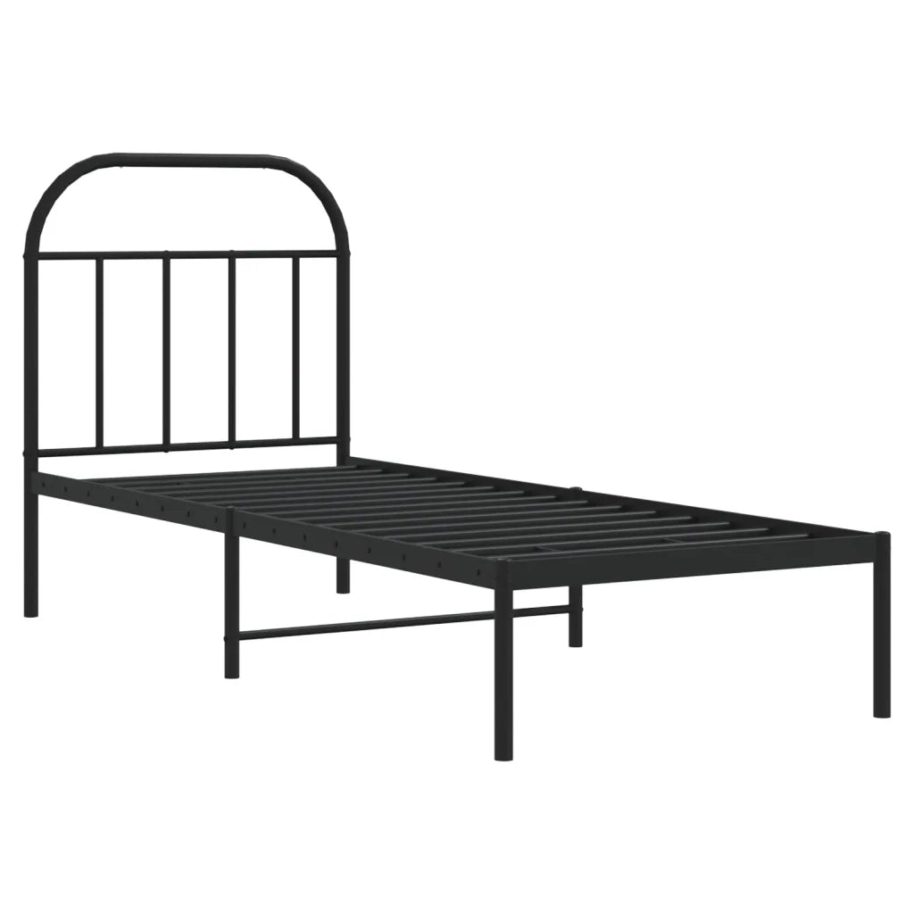 Giroletto con Testiera in Metallo Nero 75x190 cmcod mxl 129433