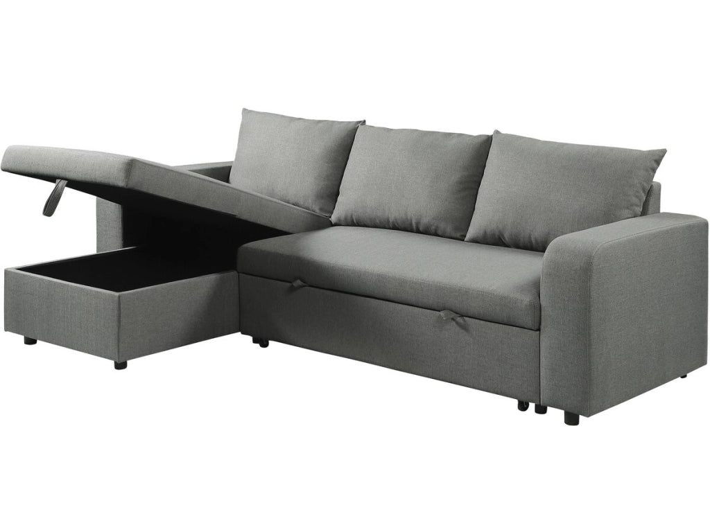 Divano angolare reversibile/convertibile in tessuto "Victor" - 3 posti - Grigio