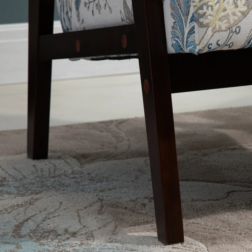 Sedia Imbottita con Braccioli in Legno ¨C Zephmum ¨C Tessuto Fiori 68.5x78.5x75 cm