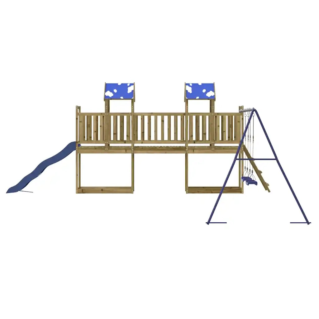 Set da Gioco da Esterno in Legno di Pino Impregnato
