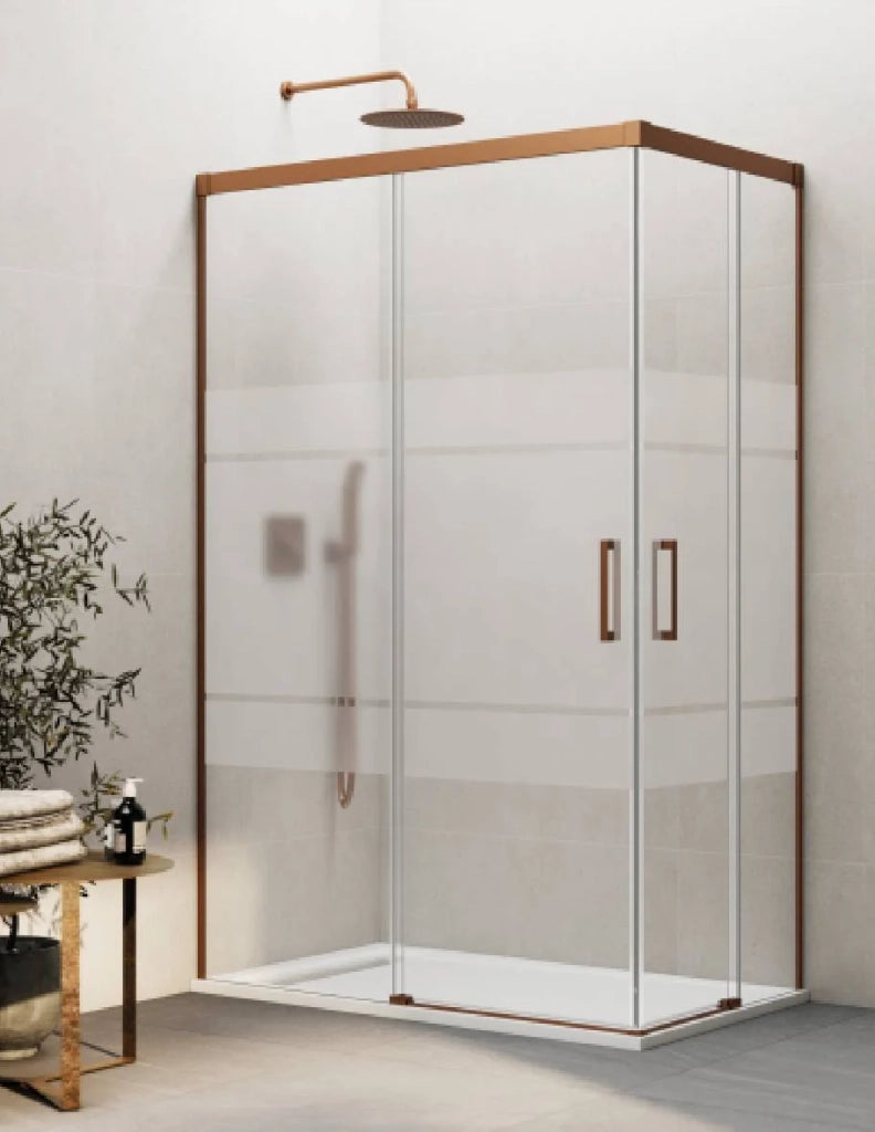 Box doccia ingresso angolare 2+2 THALASSA (BASIC) 110x70 cm Rame vetro serigrafato