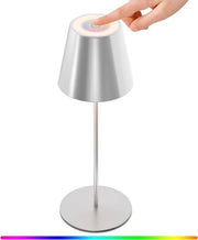 Lampada da tavolo esterna senza riflessi con schermo touch – Senza fili e colori RGB – Ricaricabile e IP54 impermeabile all'acqua