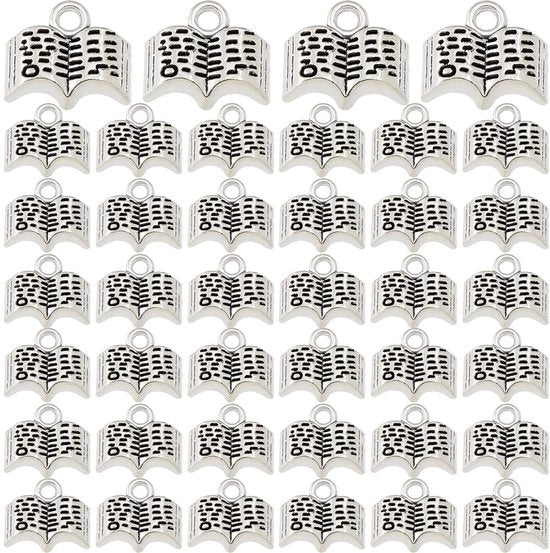 Fibra di Acciaio Antico Argento - 80 Pezzi - Larghezza 14 mm - Altezza 12 mm - Ideale per Creare Gioielli - Hanger
