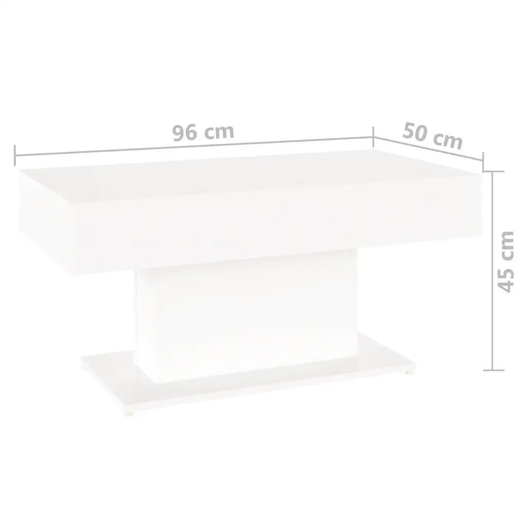 Tavolino da Salotto-Tavolino da soggiorno-Tavolo Bianco 96x50x45 cm in Legno Multistrato