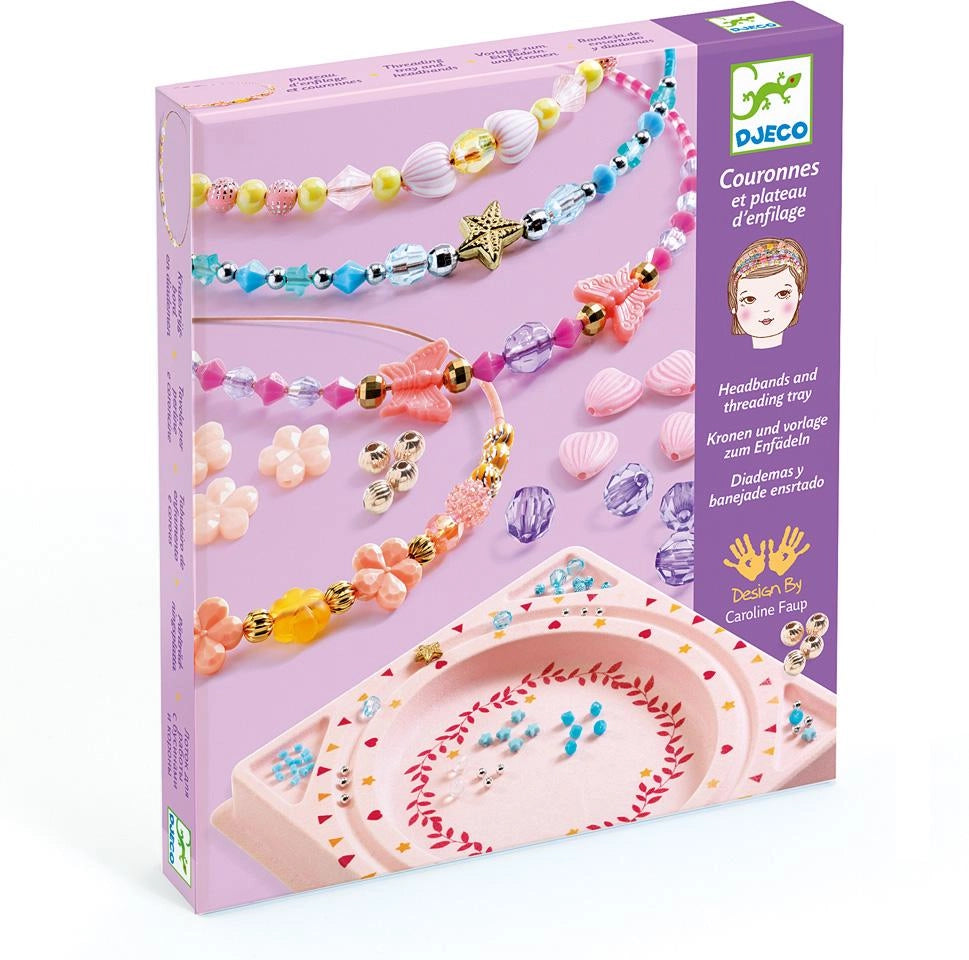 Set cerchietti per capelli,scatola con tutto ilnecessario per creare 4 cerchietti,Djeco,Eta 6-10 anni