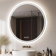 Specchio da bagno rotondo 60 cm di diametro con illuminazione posteriore a LED e anti-condens - regolabile e IP65 impermeabile