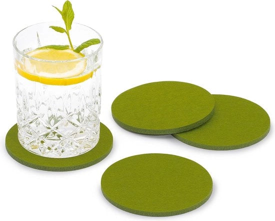Sottopanchine in veltro di circa 8-pack (colore selezionabile) verde - sottopanchine in veltro per tavolo e bar come sottopanchine per bicchieri e bicchieri