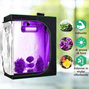Serra Idroponica da Interno in Mylar con Prese d'Aria Regolabili 120x60x150 cm