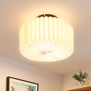 ZMH Lampada da soffitto industriale vintage bianca paralume carta G9 metallo senza lampadina