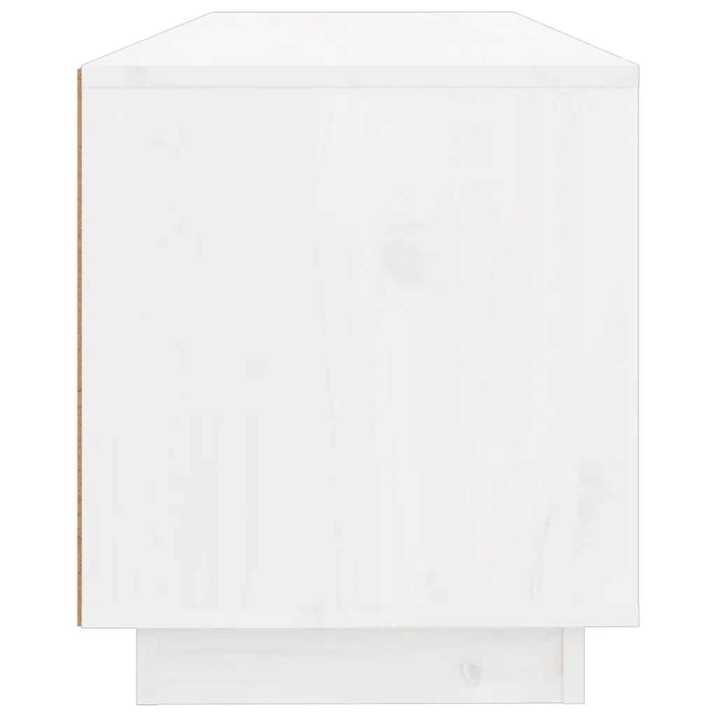 Mobile Porta TV Bianco 100x34x40 cm in Legno Massello di Pino