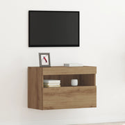 Mobile TV  con luci LED Rovere Artigianale 60x30x40 cm