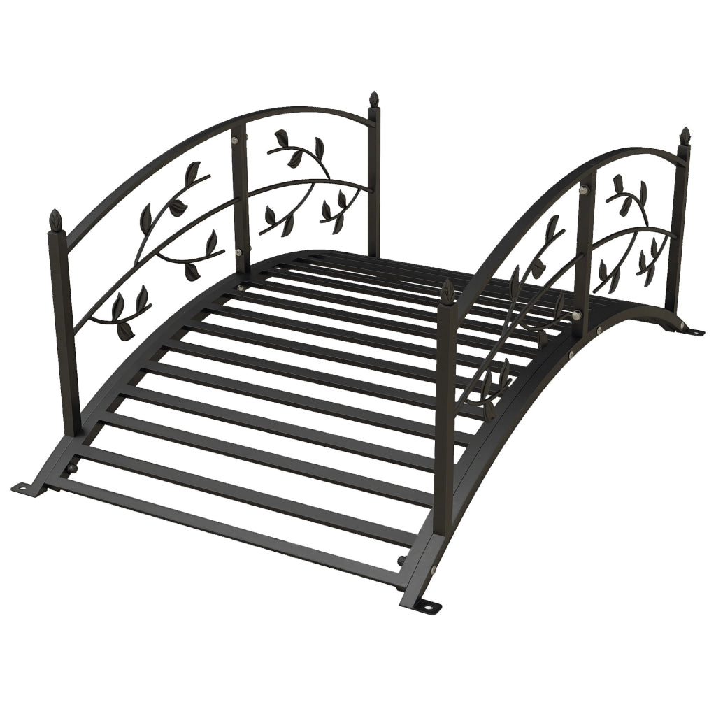 Ponticello da giardino per laghetto ¨C zephmum ¨C nero acciaio 119x67x47 cm
