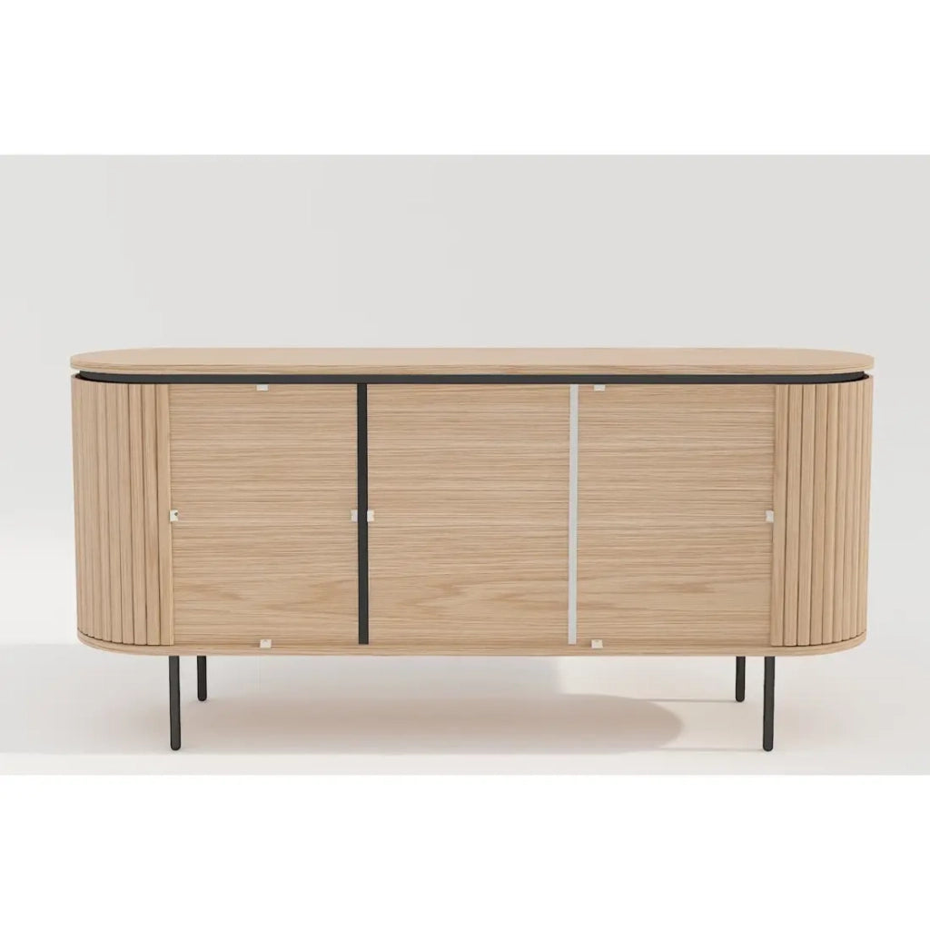 Buffet 160 cm 3 porte rovere chiaro e nero – Collezione SÖREN