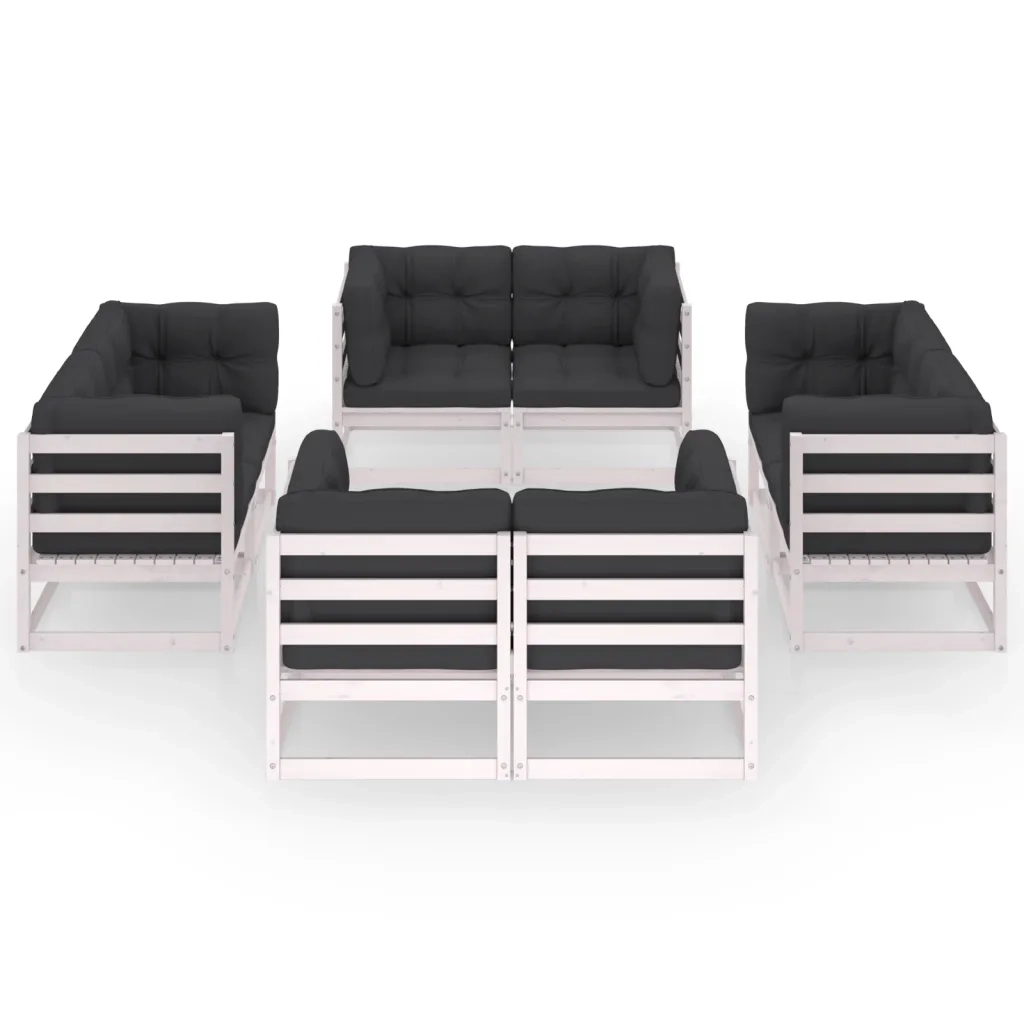 Set Divani da Giardino 8 pz con Cuscini Legno Massello Pino cod mxl 41761
