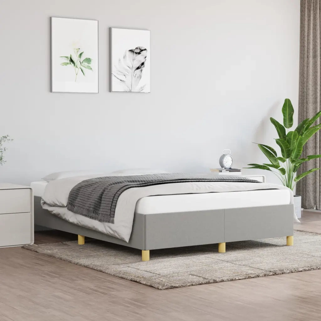 Giroletto senza Materasso-Struttura Letto Grigio Chiaro 140x190 cm Tessuto 272988