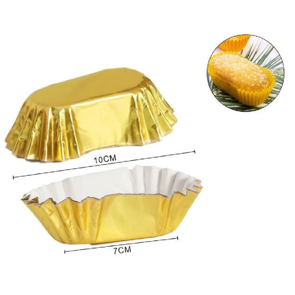 Trade Shop - Set 2 Confezioni Da 30 Stampi Pirottini Carta 7x10cm Cupcake Muffin Ovale 56149 -