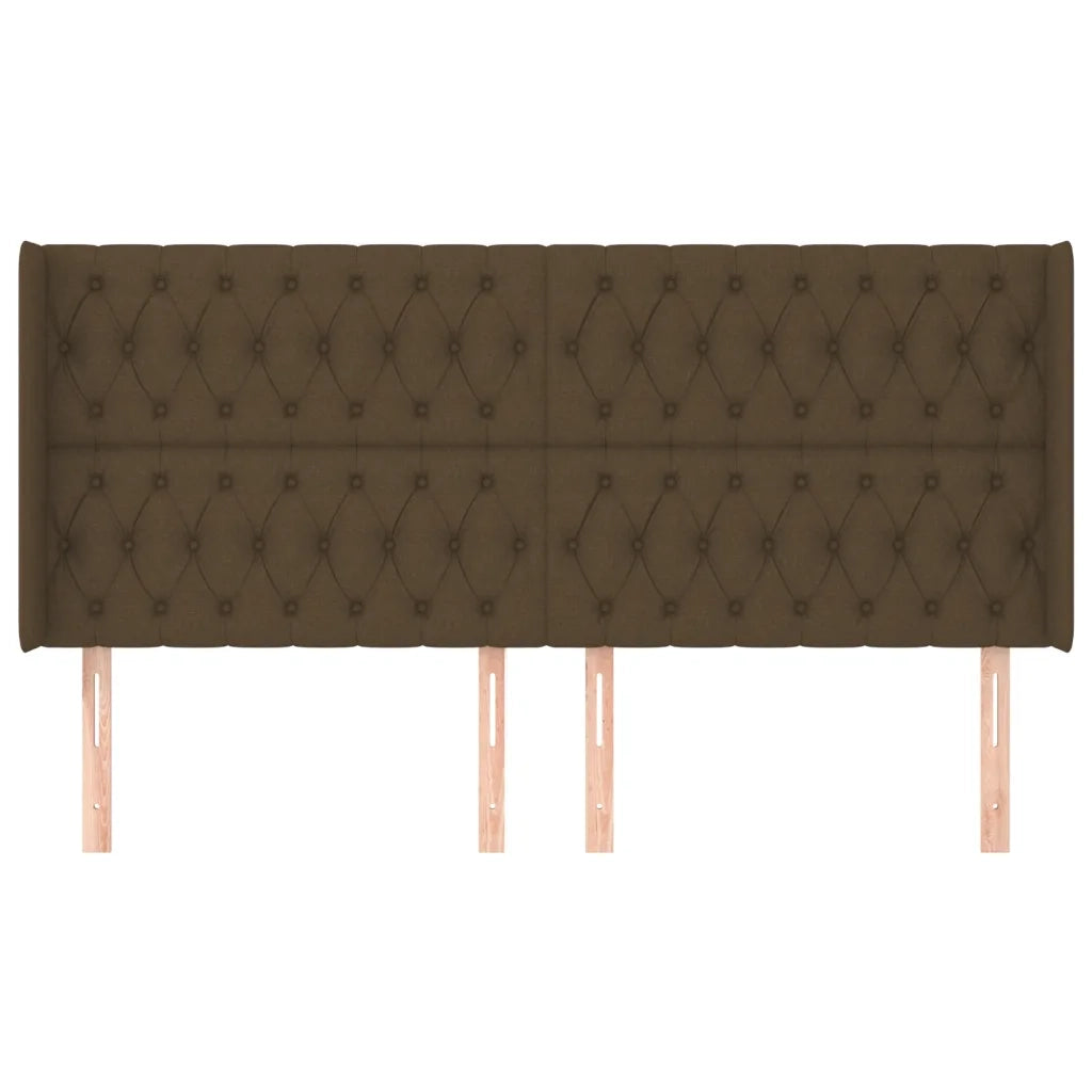Testiera ad Orecchio Marrone Scuro 203x16x118/128 cm in Tessuto 3119941