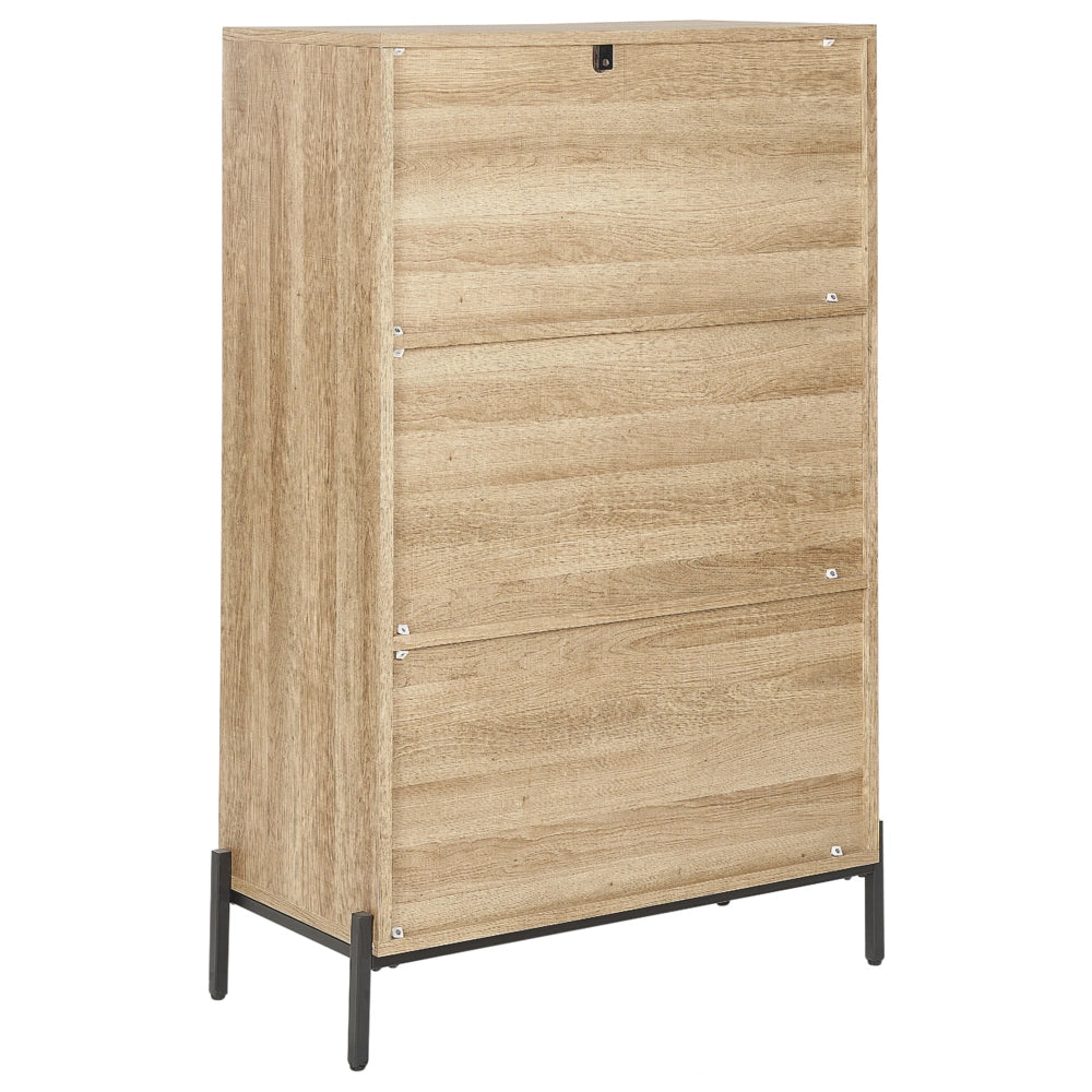Libreria in legno chiaro e carta MDF grigia 4 armadi 2 scaffali aperti Libreria bassa