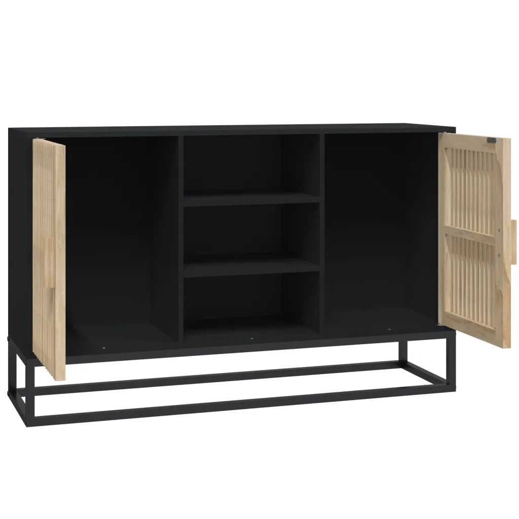Credenza-Buffet-Armadio da cucina Nera 105x30x65 cm in Legno Multistrato 326812