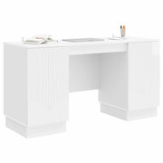 Scrivania | Tavolo da Ufficio Bianco Lucido 142,5 x 50 x 75 cm Legno ingegnerizzato
