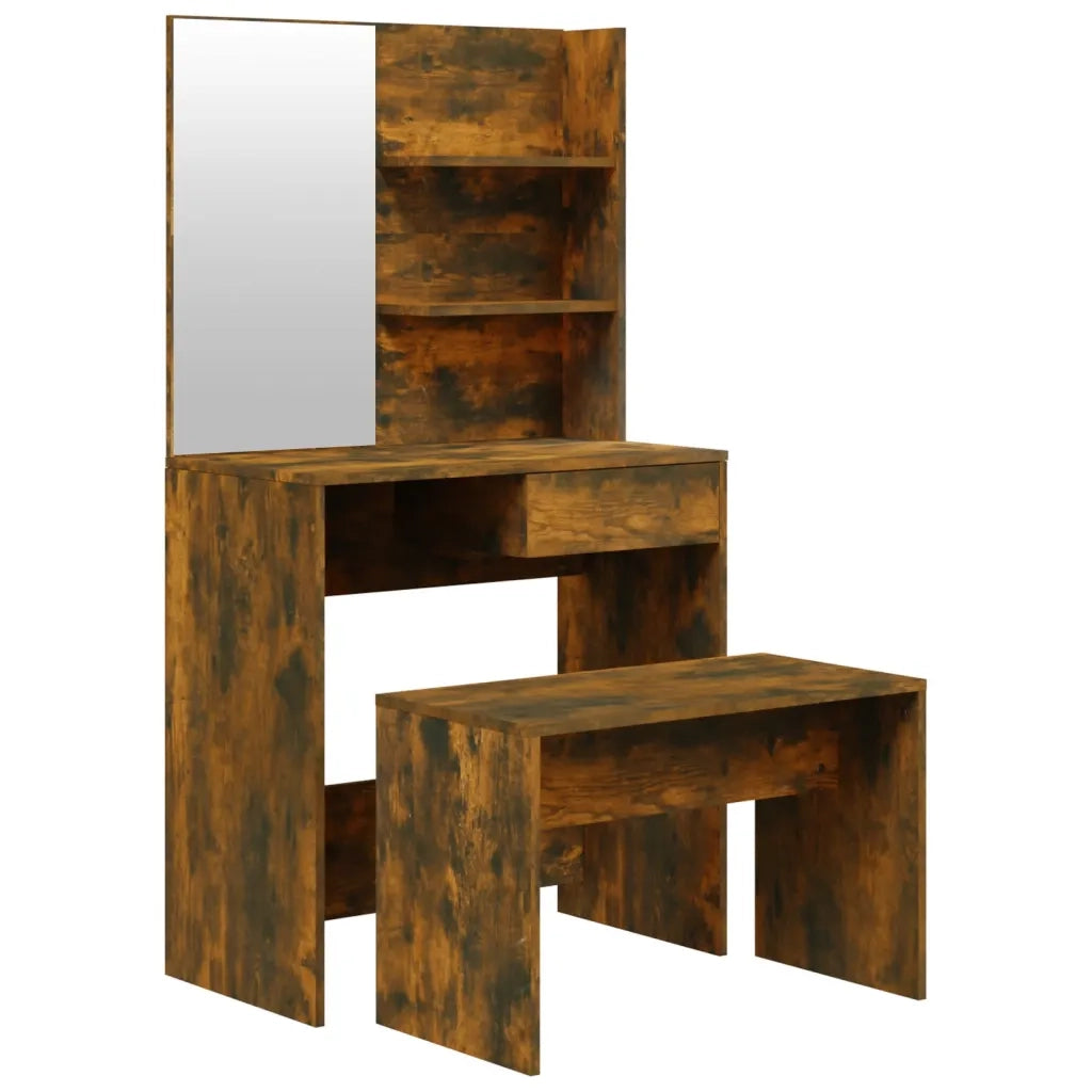 Set Tavolo da Toeletta Rovere Fumo 74,5x40x141 cm cod mxl 65354
