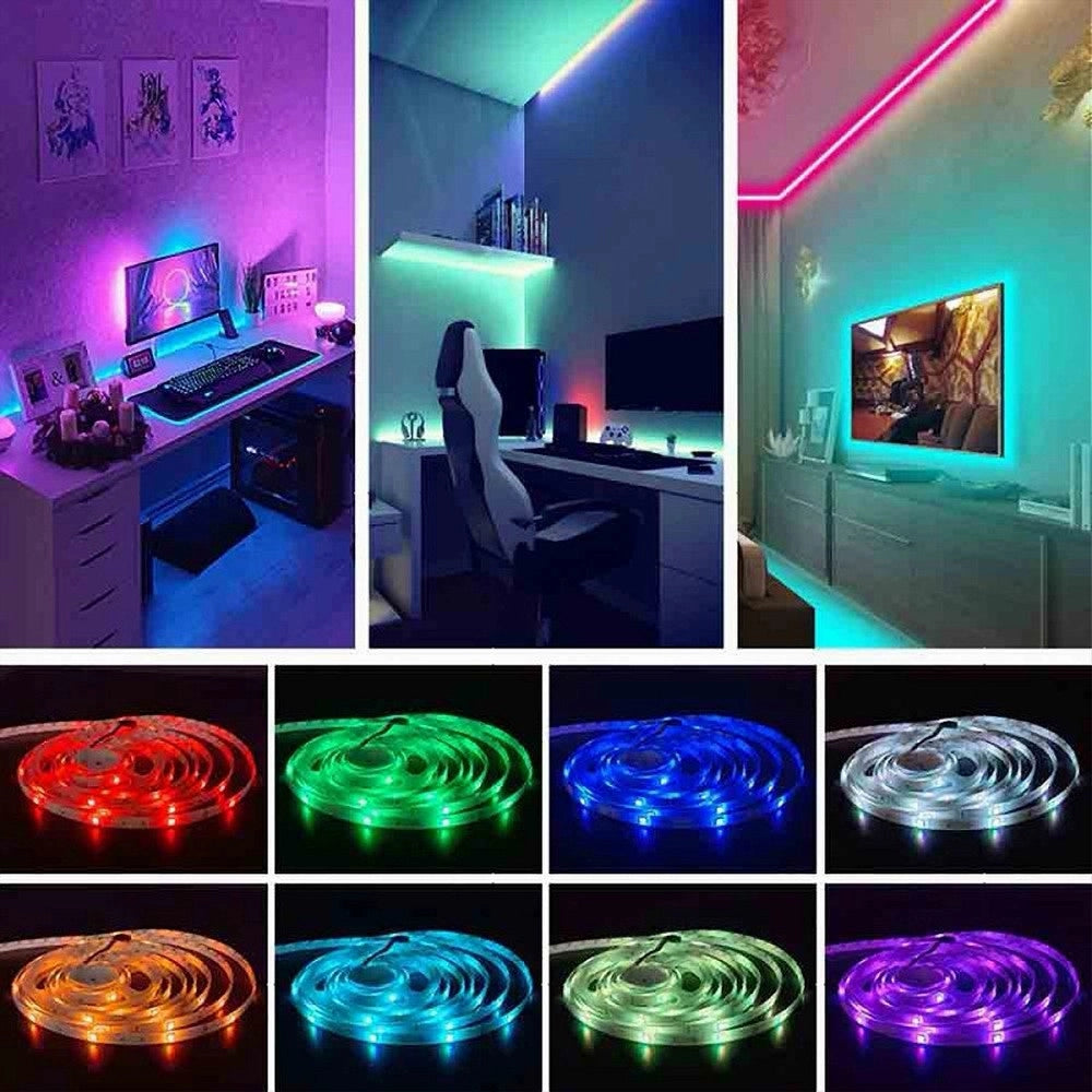 Trade Shop - Striscia Led Smd5050 Ip20 12v 5 Mt Digitale Luce Rgb Telecomando W5050r-12-60-ic -