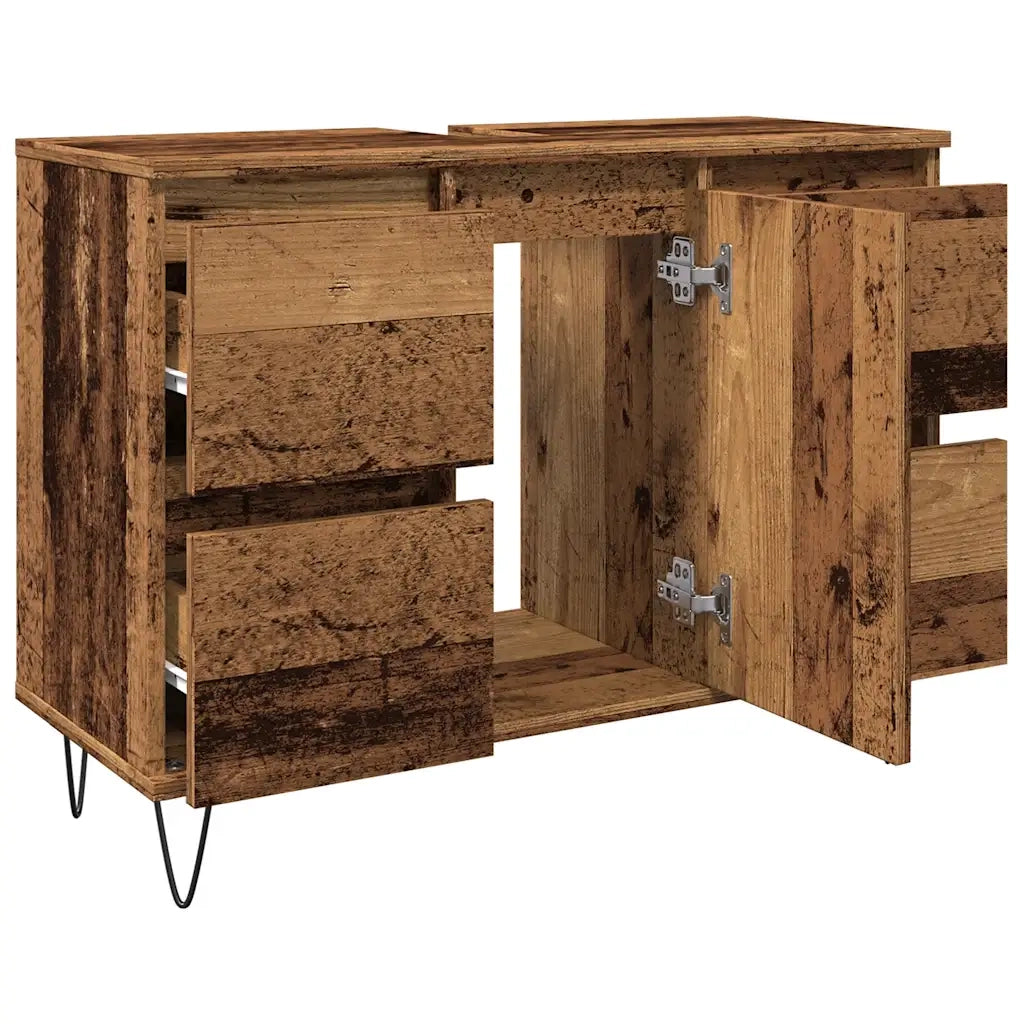 Mobile da Bagno Legno Antico 80x33x60 cm in Truciolato