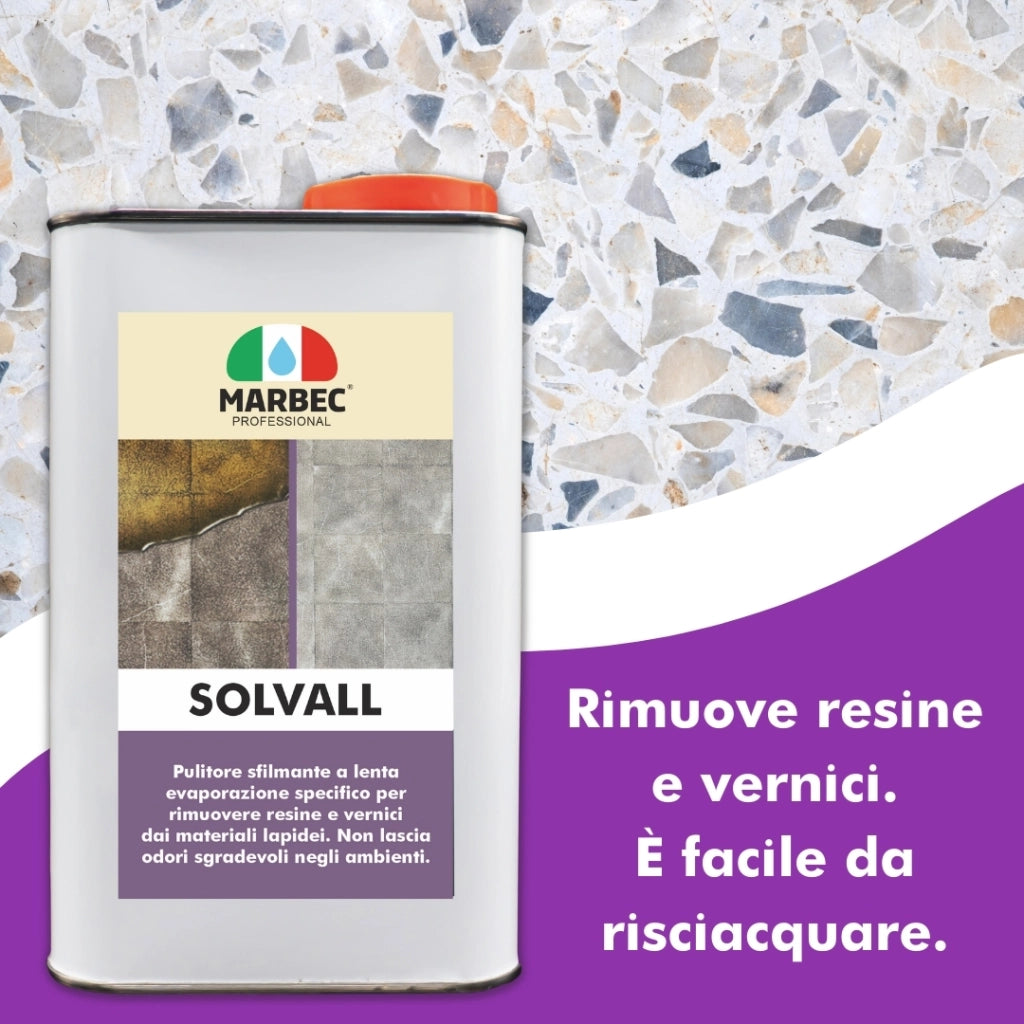 Pulitore sfilmante per materiali lapidei SOLVALL   1LTx6Pz