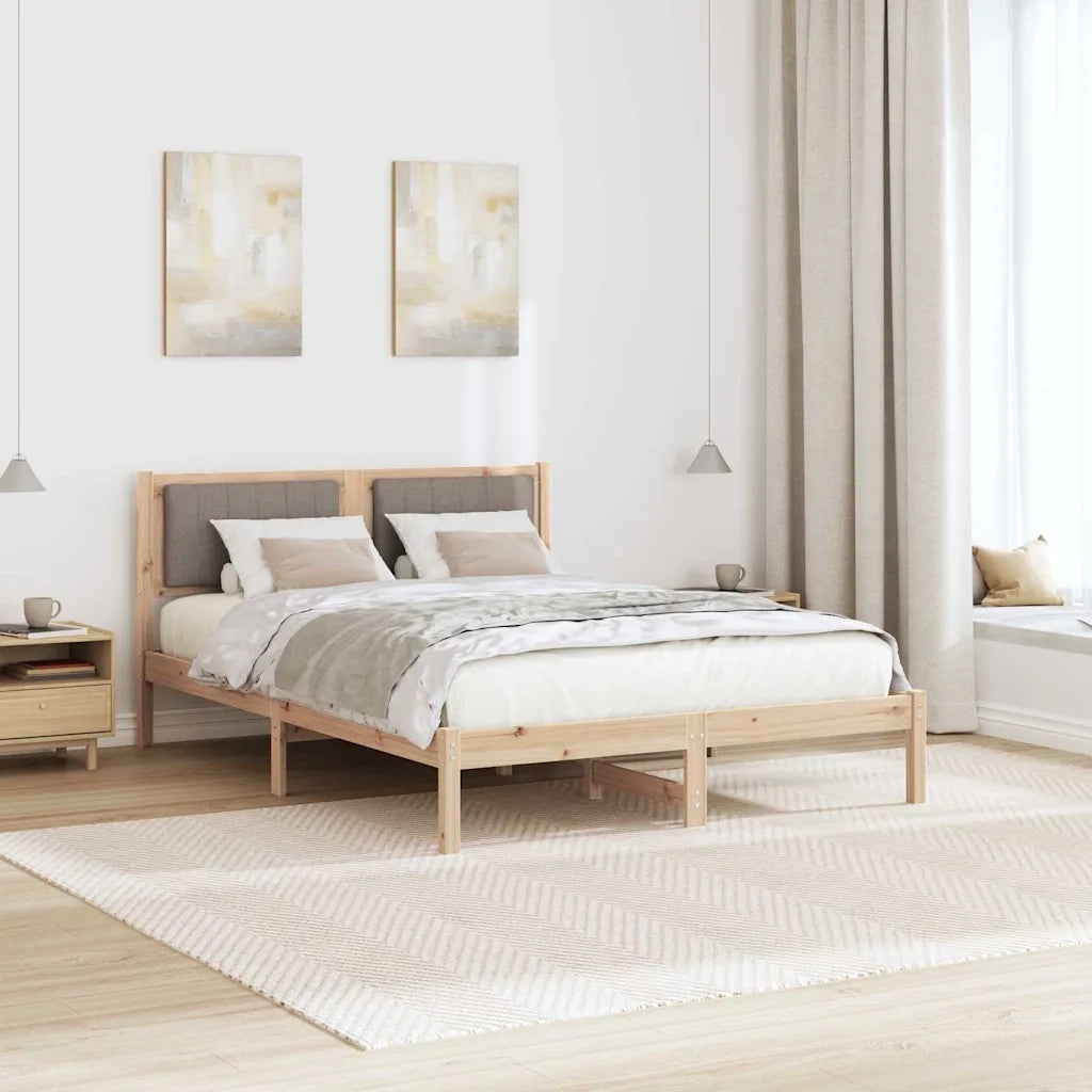 Letto matrimoniale | Letto per adulti | Letto con Testiera Rivestita Talpa 120 x 190 cm Pino massello