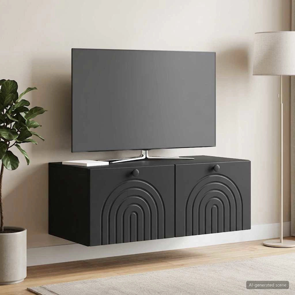 Mobile Porta TV da Muro Nero 78,5 x 41 x 30 cm 898176